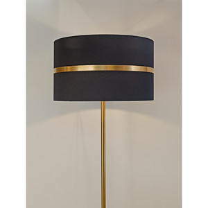 Lampada da terra a strisce oro totale nero. - Product Image 2