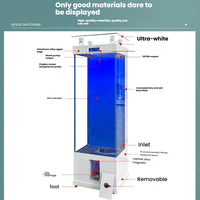 Aquarium de salon de luxe en verre ultra-blanc avec armoire intelligente, changement d'eau à une touche et système de filtration arrière dissimulé