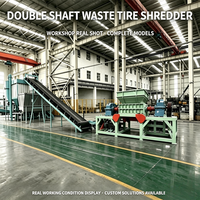 Broyeur industriel à double arbre pour plastique et pneus, modèle 2x55KW 1200, pour la recyclage des fûts chimiques, des blocs de caoutchouc et des déchets