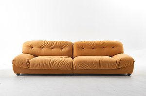 PURUO nórdico minimalista <span class=keywords><strong>italiano</strong></span> terciopelo gato cero tela nuevo nórdico mate látex fila recta Modular sofá seccional sofá conjunto - Product Image 4