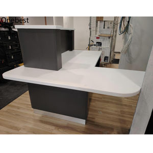 Comptoir de réception en forme de L, gris, petit, en stock local en France, aux États-Unis, au Canada, au Royaume-Uni, en Australie et en Allemagne - Product Image 2