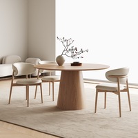 Rustikaler Holz-Esstisch im Creme-Stil mit Weißer Esche-Tischplatte Drehbare Mittelteil-Verstellmöglichkeit für Zuhause oder Restaurant