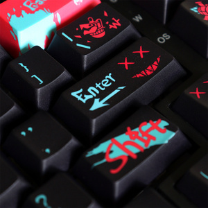 Teclas con Diseño Jinx en Varios Idiomas (US/JP/KR/RU/DE/<span class=keywords><strong>ES</strong></span>/FR/AR), Perfil Cherry, Sublimación de Tinta PBT para Teclados Mecánicos de 61/68/87/104/108 Teclas - Product Image 4