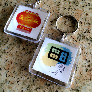 Llavero de acrílico transparente cuadrado colgante de llavero de punto al por mayor Envío de gota personalizado - Product Image 4