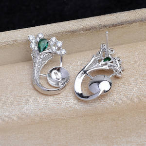 Base para Pendientes de Plata 925, Semi-Acabada, para DIY, con Ojo Grande, para Joyería de Perlas, JG5910, Tamaño 3mm - Product Image 3