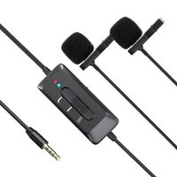 Microphone à condensateur filaire portable mini studio omnidirectionnel avec suppression du bruit en alliage d'aluminium, autonomie de 45 à 50 heures