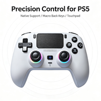 Manette de jeu sans fil compatible PC, compatible avec les jeux natifs P5, éclairage RGB, moteur de vibration, bouton Turbo, capteur 6 axes