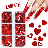 TSZS paillettes saint valentin ongles paillettes 3D holographique Nail Art paillettes Saint Valentin conception coeur rouge ongles paillettes