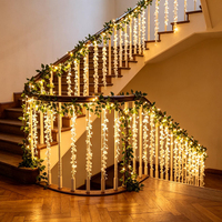 Guirlande lumineuse LED romantique en forme de glycine artificielle, rideau lumineux féerique pour Noël, décoration murale pour la maison, le jardin, les fêtes et les mariages