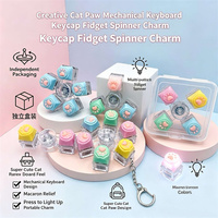 En gros, Porte-clés sensoriel anti-stress avec son de clavier à interrupteur mécanique en forme de patte de chat, jouet de décompression et de fidget, pour cadeau
