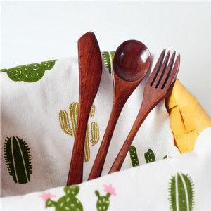 Juego portátil japonés de cuchara, tenedor, <span class=keywords><strong>cuchillo</strong></span> de madera, juego de cubiertos de tres piezas, vajilla de madera de regalo - Product Image 2