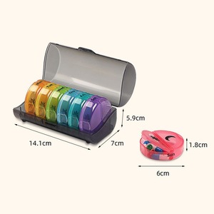 Wholesale Wholesale 7 Days Pill Box Organizer PP Plastic Storage <b>Container</b> Portable Medicine Weekly <b>Tablets</b> - Product Image 3