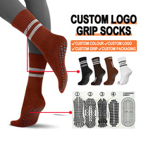 Chaussettes de Pilates à lanières antidérapantes personnalisées danse beauté Gym à lacets Yoga 100% chaussettes en coton pour femmes
