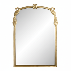 กระจกติดผนังนกยูงโลหะสีทองแบบโบราณกรอบกระจกโลหะสุดสร้างสรรค์กระจกติดผนังที่สมบูรณ์แบบสำหรับห้องนั่งเล่นห้องนอน - Product Image 1