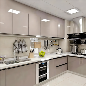 Meubles de style design moderne prêts à monter armoires ensembles complets armoires de <span class=keywords><strong>cuisine</strong></span> modulaires à tiroirs en acier inoxydable à vendre - Product Image 1