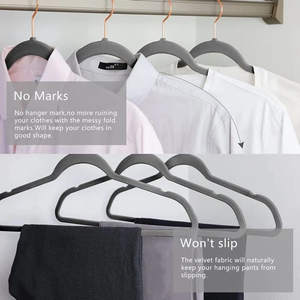 Cintres en velours, lot de 50, cintres à vêtements de qualité supérieure, cintres en feutre antidérapants, robustes et résistants pour manteaux - Product Image 5