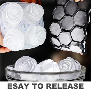 Make 4 <span class=keywords><strong>Giant</strong></span> Cute Flower Shape <span class=keywords><strong>Ice</strong></span> Silicone Rubber Fun Big <span class=keywords><strong>Ice</strong></span> <span class=keywords><strong>Ball</strong></span> <span class=keywords><strong>Maker</strong></span> para cócteles Jugo Whisky Bourbon Freezer - Product Image 4