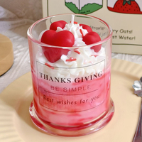 Vela Aromática con Forma de Waffle de Fresa, Vela de Cera de Soja con Aroma a Mermelada Dulce para Decoración del Hogar, Bar, Recuerdo de Boda, Fiesta, Regalo de Cumpleaños
