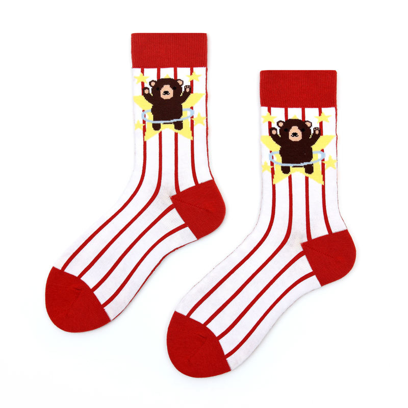 Funny Happy Cartoon Men Cotton Customized Tube Ankle Socks