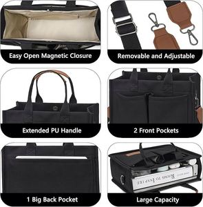 Échantillon Gratuit – Sac de Courses Extra Large en Polyester Noir Réutilisable avec Cordon de Serrage et Fermeture Éclair – Idéal pour les Courses du Week-end, la Plage ou les Nuits Passées - Product Image 2