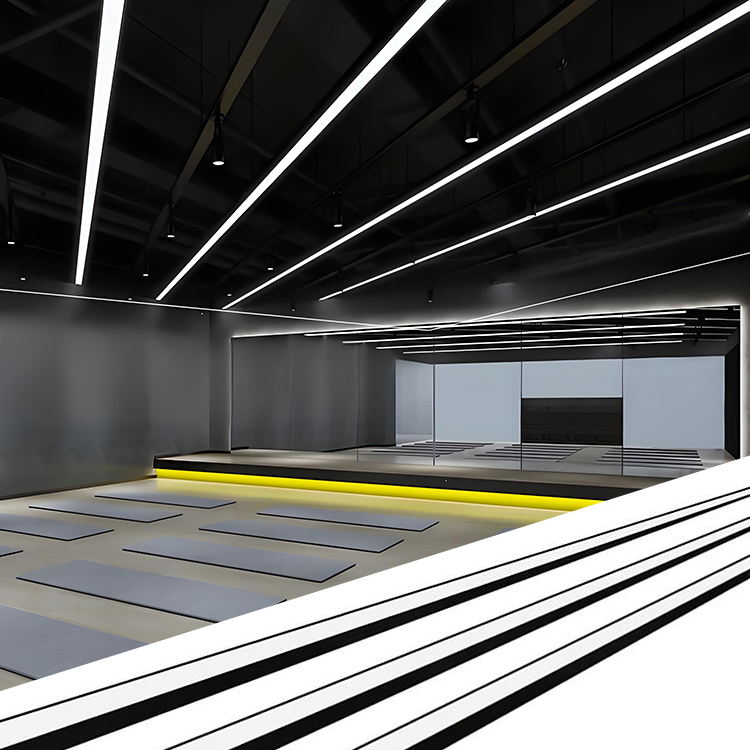 Seamless Splicing Model LED Linear Pendant Light Size Customizable Gym Mall Lighting Fixture 120cm 36W High Lumen Ceiling Lamp