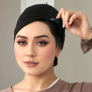 Nuevo Hijab Antideslizante con Correa Elástica, Hijab Antideslizante con Gorra Interior, Elegante Gorra Hijab Antideslizante de Color Liso - Product Image 4