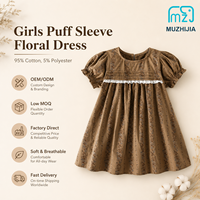 Robe en coton à dentelle florale pour filles, vente en gros, été, fête, anniversaire, boutique, personnalisable, OEM, faible MOQ