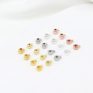 18K solid gold flat clasp round <b>bracelet</b> positioning buckle steel wire <b>rope</b> fishing line clasp pressure cooker clip B93 - Product Image 3