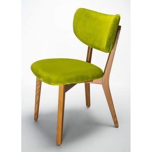 Sedia Moderna in Legno con Imbottitura in Velluto Bicolore, Telaio in Frassino Tinto Rovere MONOBLOCK, per Casa e Ufficio - Colore SURI SRIVL03 - Product Image 1