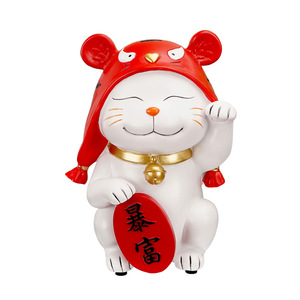 Figuritas de bandeja de gato de la suerte chino de resina para Interior, almacenamiento vacío, receptor de llaves, accesorios de decoración, entrada de <span class=keywords><strong>objetos</strong></span> para el hogar, gato de la suerte - Product Image 6