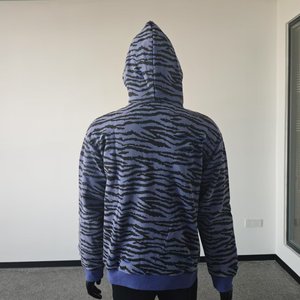 Sudaderas con capucha y cremallera de alta calidad con diseño de impresión completa personalizado de fabricante OEM, suéter informal con hombros caídos, sudaderas con capucha de Hip <span class=keywords><strong>Hop</strong></span> para hombre - Product Image 4
