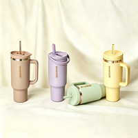 Nouvelle tasse isotherme à large ouverture en acier inoxydable 304 à double paroi 30OZ 40OZ avec paille pour voiture