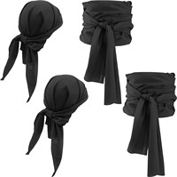 Disfraz de Pirata para Halloween con Pañuelo para la Cabeza, Sombrero y Cinturón - Cosplay de TV y Películas para Adultos
