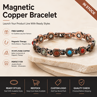 Joyería Magnética de Cobre Puro, Pulsera de Eslabones con Diseño de Escamas de Pescado y Cierre, Venta al por Mayor, Línea de Joyería de Salud Personalizada
