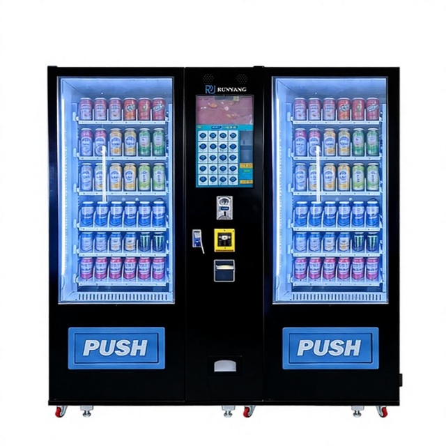 RUNYANG Custom Logo Outdoor Snacks Beverage Commercial Coin Operated Combo Vending Machine for Foods and Drinks