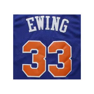 Camiseta de baloncesto cosida azul Patrick Ewing lista para enviar la mejor calidad de talla grande disponible - Product Image 1