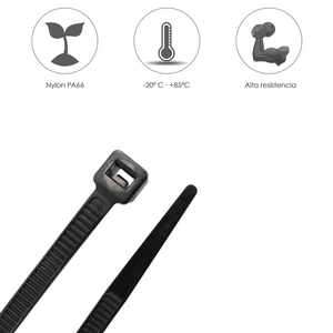 Bridas para Cables 100% Nailon Negro. 2.5 x 160 mm. (Bolsa de 100 Unidades) - Product Image 4