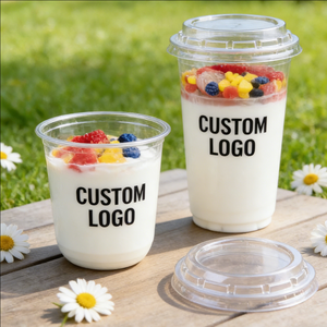 Dessert 24 oz Thick <b>Plastic</b> <b>Clear</b> PP Cup <b>Container</b> for Yogurt in China - Product Image 5