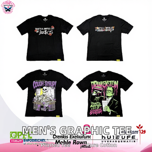 เสื้อยืดแขนสั้นผู้ชายผ้าฝ้าย 100% สำหรับฤดูร้อน คุณภาพสูง พิมพ์ลายกราฟิก 'Awful Lot Cough Syrup' ดีไซน์ดิจิทัล ทรงหลวม - Product Image 3