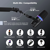Support de microphone et support d'ordinateur en aluminium haut de gamme, réglable, rotatif à 360 degrés, bras articulé durable, gestion des câbles dissimulée