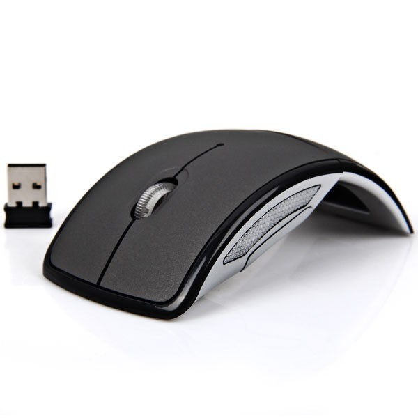 Foldable Arc Mouse Wireless for USB LED Backlit Laser Tracking Touch Mouse