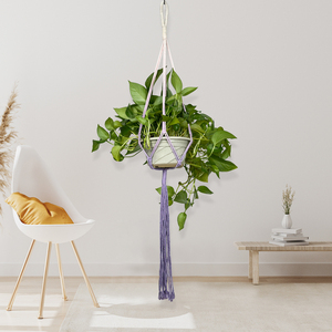 Colgador de <span class=keywords><strong>maceta</strong></span> grande hecho a mano de algodón bohemio, soporte para colgar macramé - Product Image 1