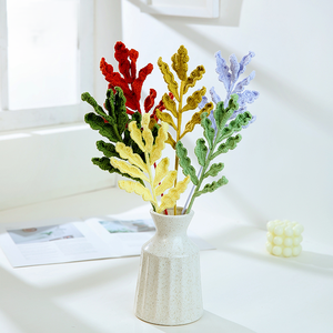 <span class=keywords><strong>Flor</strong></span> Artificial Tejida a Mano, Crisantemo, Lirio, Seda Premium, Crochet Floral, Decoración Creativa para el Hogar, Escritorio, Interior - Product Image 4