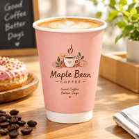 Gobelet en papier kraft à double paroi personnalisé en gros, biodégradable et compostable, avec logo pour café et boissons chaudes