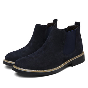 Botas Chelsea de Otoño Invierno para <span class=keywords><strong>Hombre</strong></span>, Estilo Británico, Zapatos de Cuero de Ante, Botas de Tobillo Casuales para <span class=keywords><strong>Hombre</strong></span>, Talla Grande 46, Bota Masculina - Product Image 4