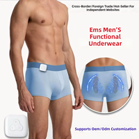 Sous-vêtements de massage par impulsions EMS pour hommes, caleçons boxer de soin des points d'acupuncture avec pierres énergétiques, points Yingwei de Changqiang, contrôleur détachable
