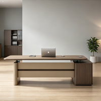Bureau de direction moderne et minimaliste de luxe, réglable en hauteur, en bois, avec armoire de rangement, vente en gros directe d'usine