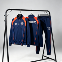Maillot de football de sublimation Forsend, kit personnalisé, uniforme grande taille, bleu marine et orange, pour entraînement d'équipe, respirant, coupe ample