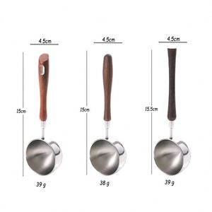Cuchara Medidora de Acero Inoxidable 304 con Mango de Madera de Nogal, Personalizada, de Grado Alimenticio, 30 ml, para Café, Té, Leche en Polvo - Product Image 3