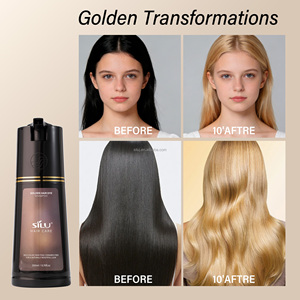 Shampoo colorant doré SILU, coloration naturelle semi-permanente, produit de coloration personnel, vegan, sans ammoniaque, shampooing colorant pour <span class=keywords><strong>cheveux</strong></span> gris - Product Image 2